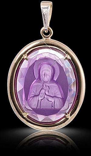 Образок святая Матрона Московская, аметист